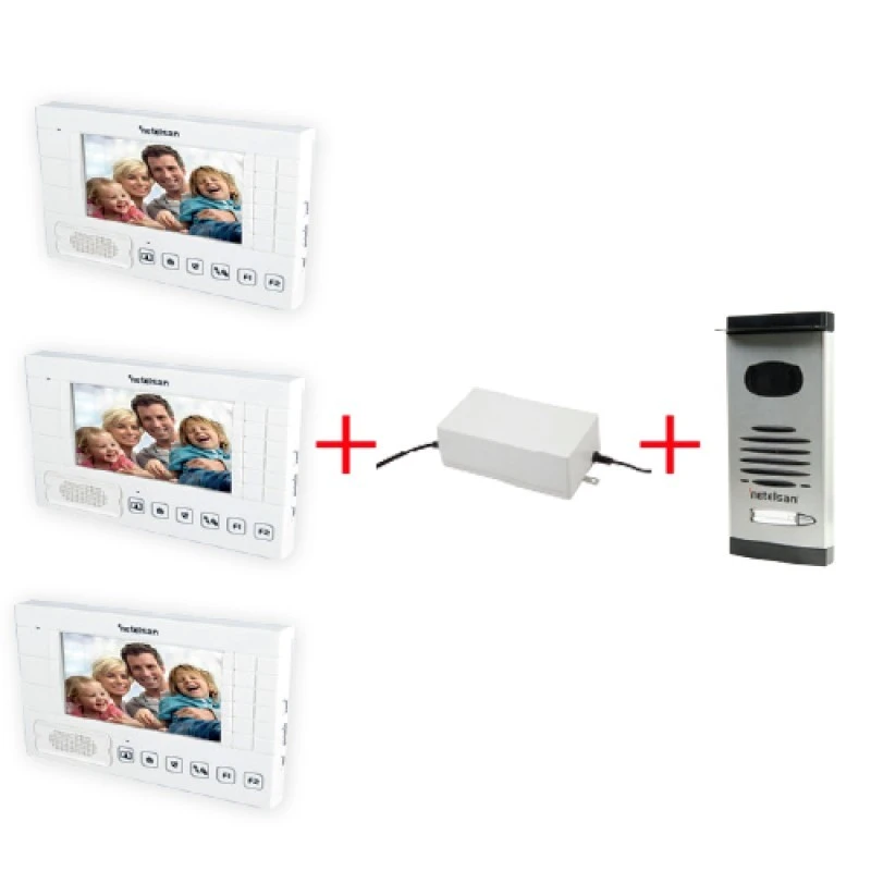 TYPHOON 4.3’’ Renkli Dokunmatik LCD Görüntülü Villa Kitler (Üçlü)